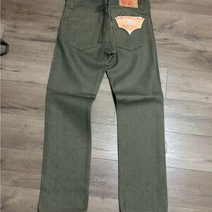 Y2K NWT Levi’s 501xx W32 L30 military green wash straight leg denim jeans